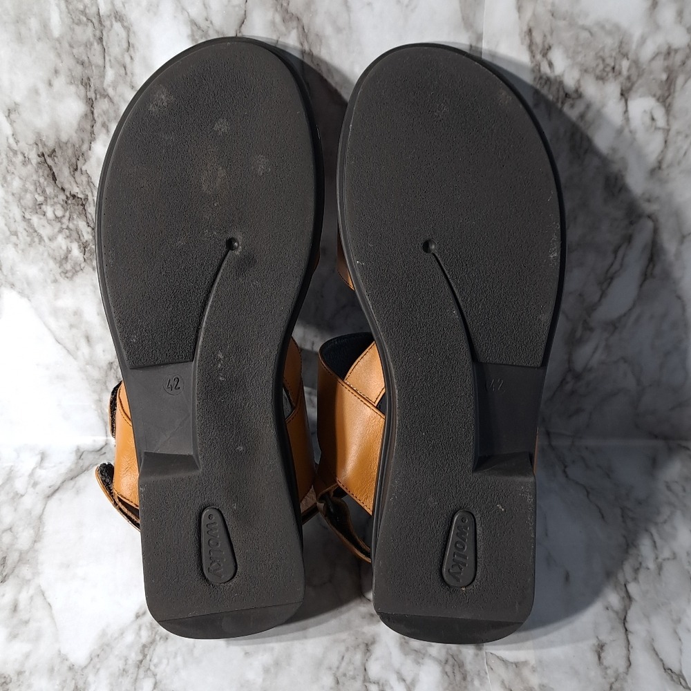 Wolky Women's Open Toe Comfortable Sandals‎ Genuine Leather Chestnut/Brown 42 - Picture 6 of 15